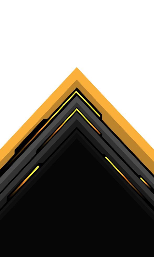 Abstract yellow grey black arrow circuit cyber line geometric on white design ultramodern futuristic technology background vector