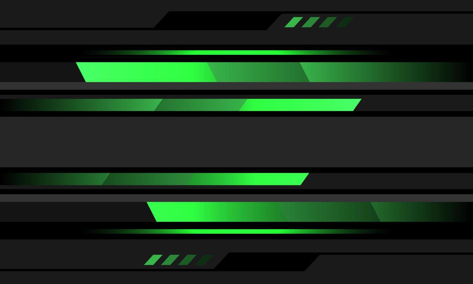 Abstract green neon light line geometric cyber on grey black circuit design modern futuristic technology background vector