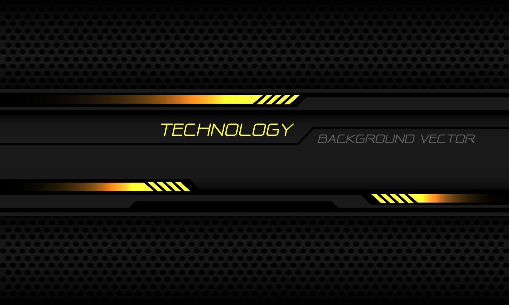 Abstract technology grey yellow cyber black circuit banner overlap on circle mesh design ultramodern futuristic background vector