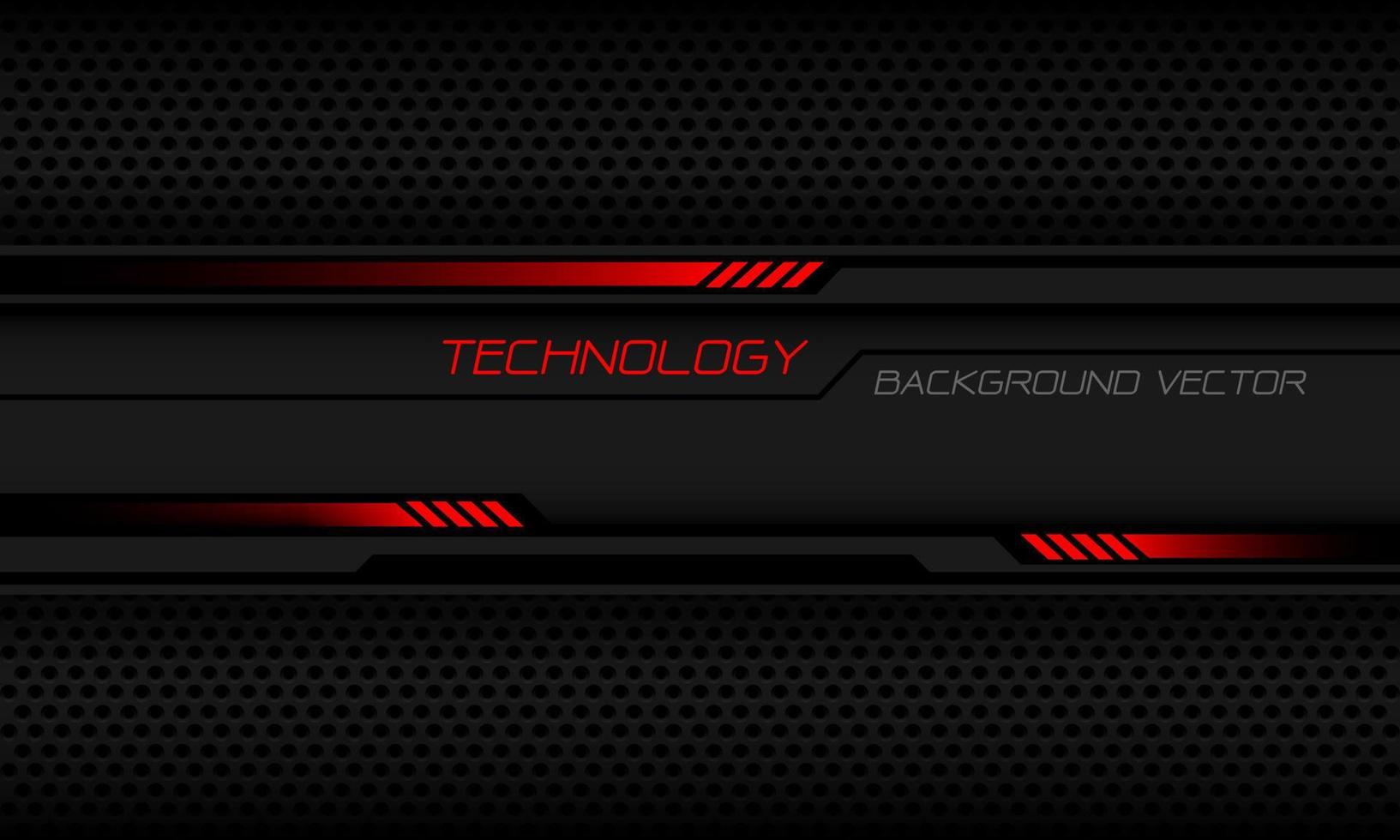 tecnología abstracta gris rojo ciber circuito negro superposición de banner en diseño de malla circular vector de fondo futurista ultramoderno