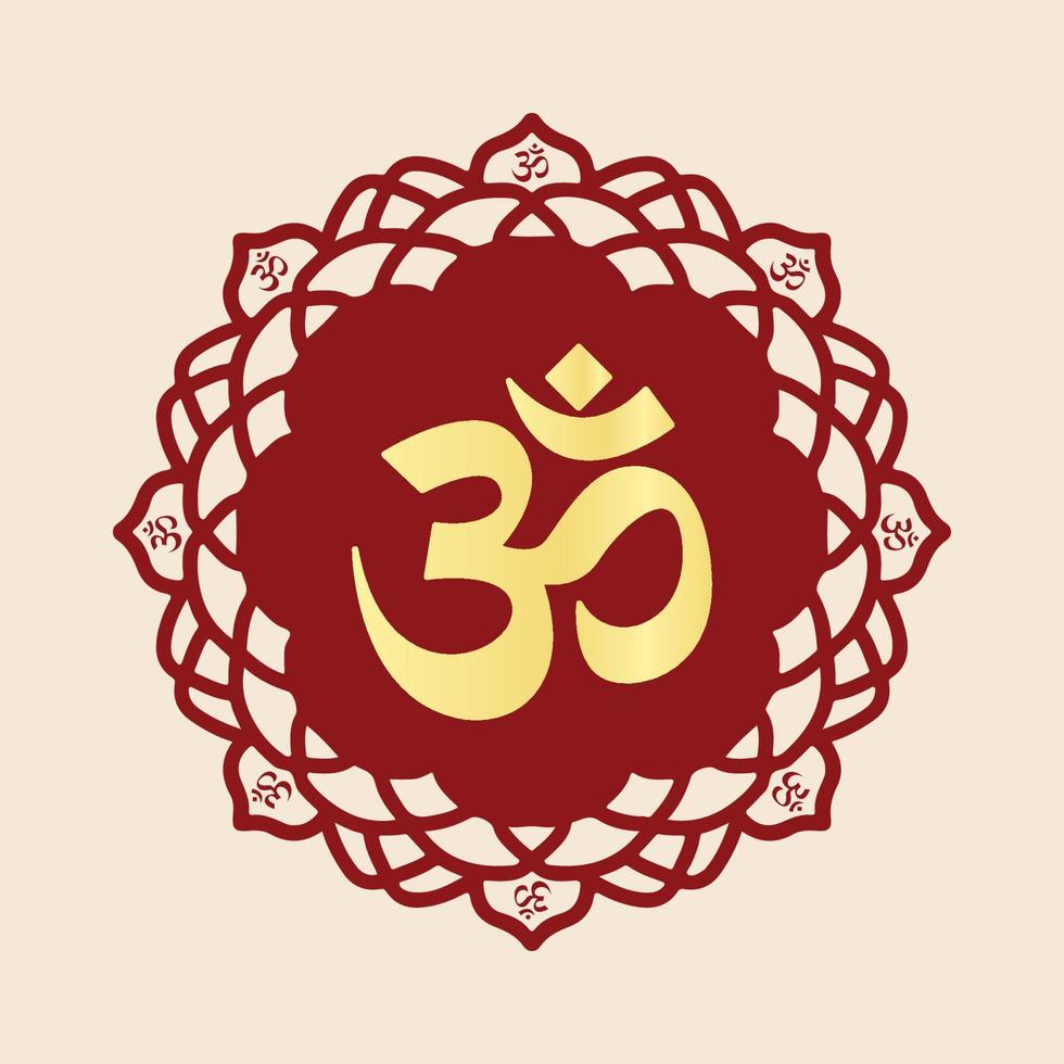 Mandala With Om Hindu Indian symbol vector