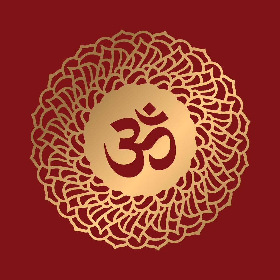 Om Hindu Symbol with Line Mandala vector