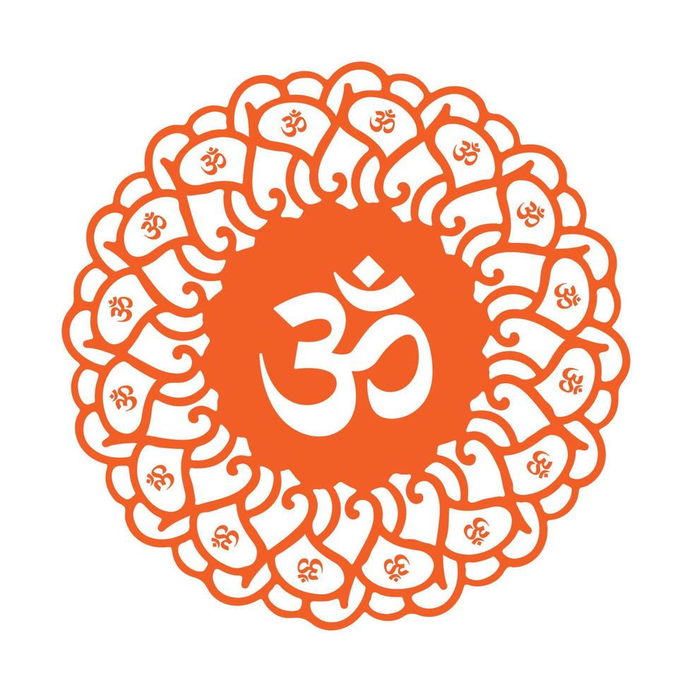 om símbolo indio hindú con mandala vector