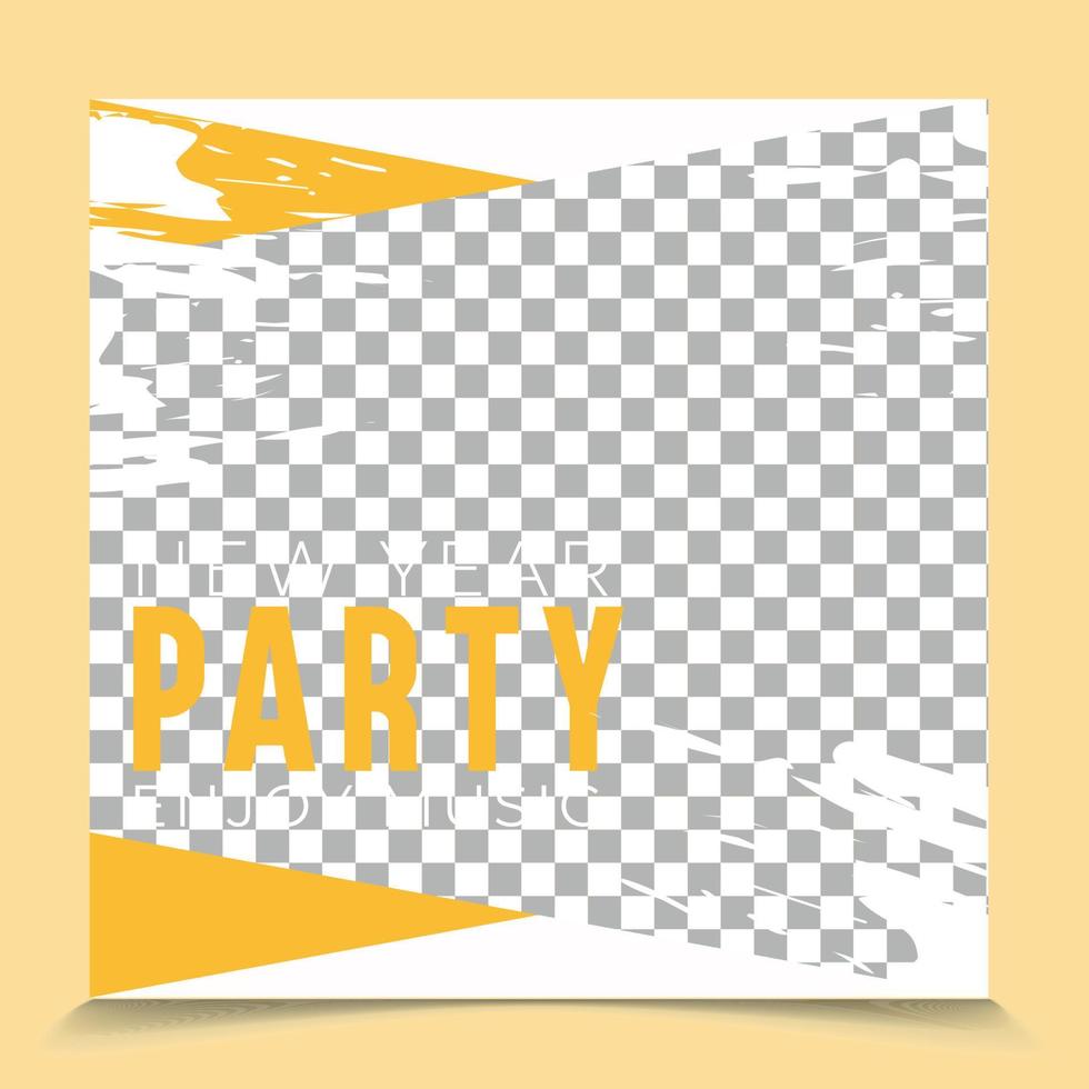 New year celebration DJ music party social media post design template vector