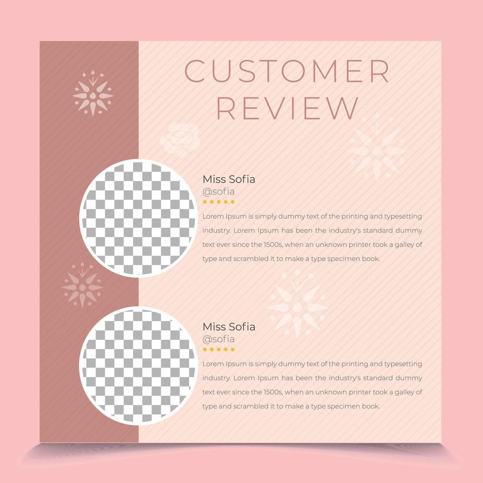Happy Customer feedback review social media post template vector