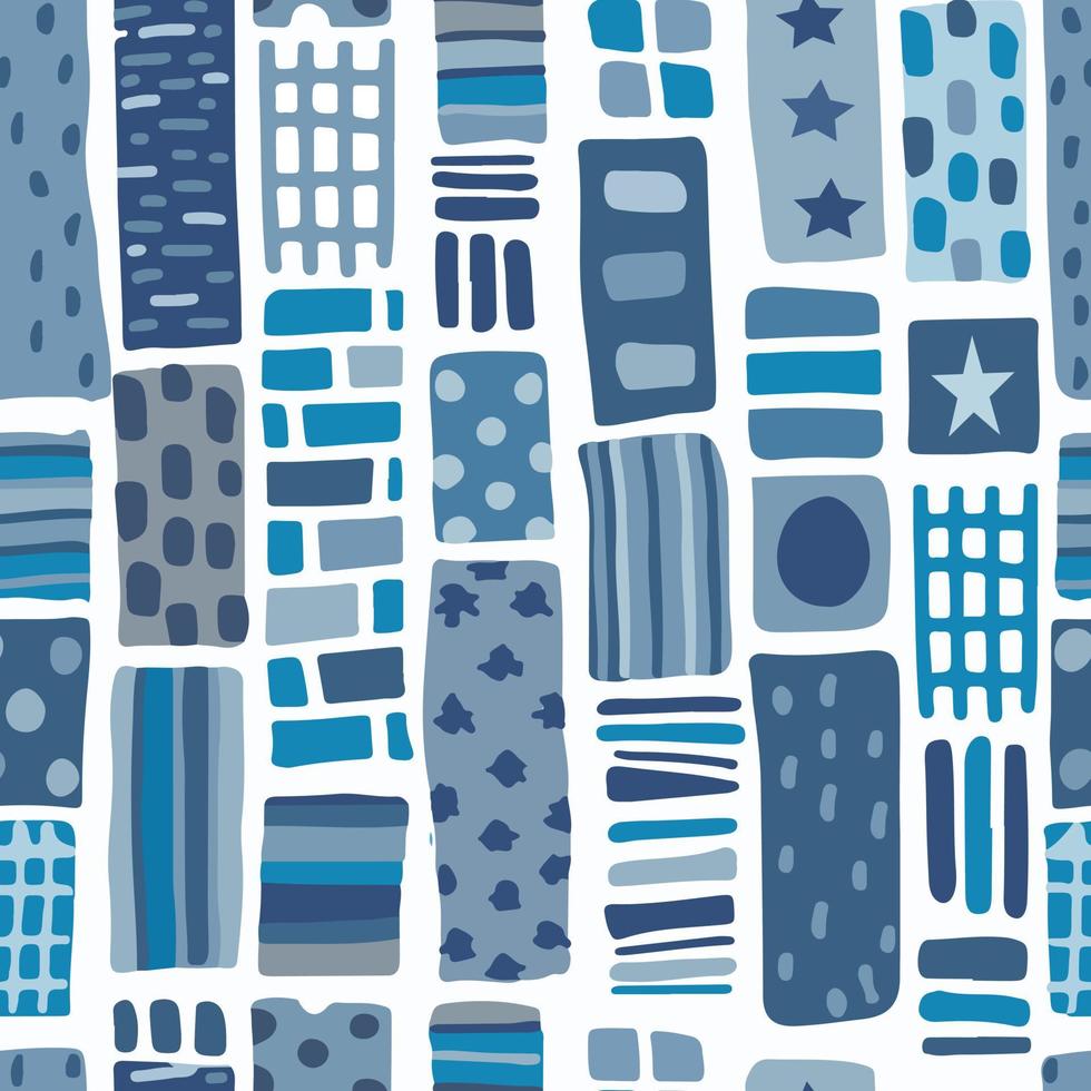 Beautiful blue geometric shape  seamless pattern vector