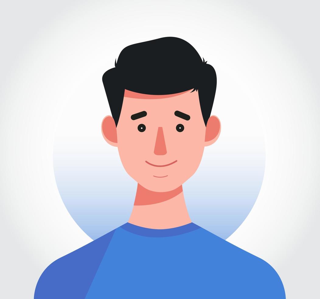 Young Male Character Isolated Flat Portrait Illustration vector
