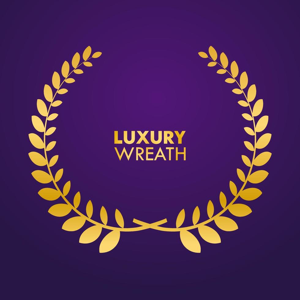 Golden Luxury Lauren Wreath Illustration Award Decoration Element vector