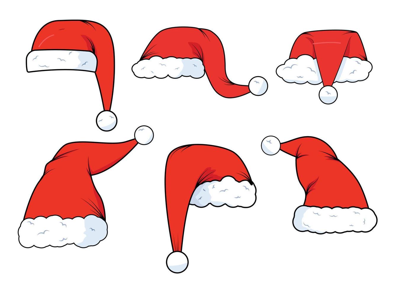 santa claus hats set bundle variations vector