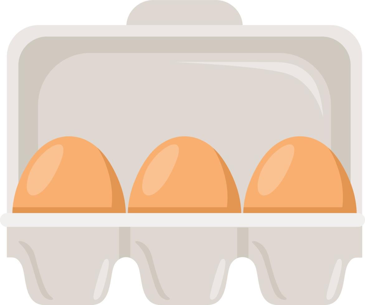 Fresh eggs in carton box vector