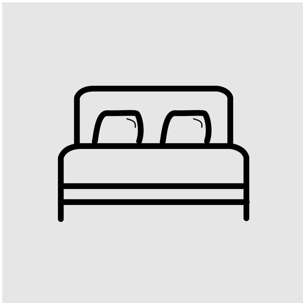 double bed flat icon. Hotel flat icon vector