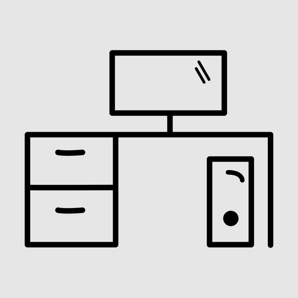 Workplace. linear icon. Line with Editable stroke vector