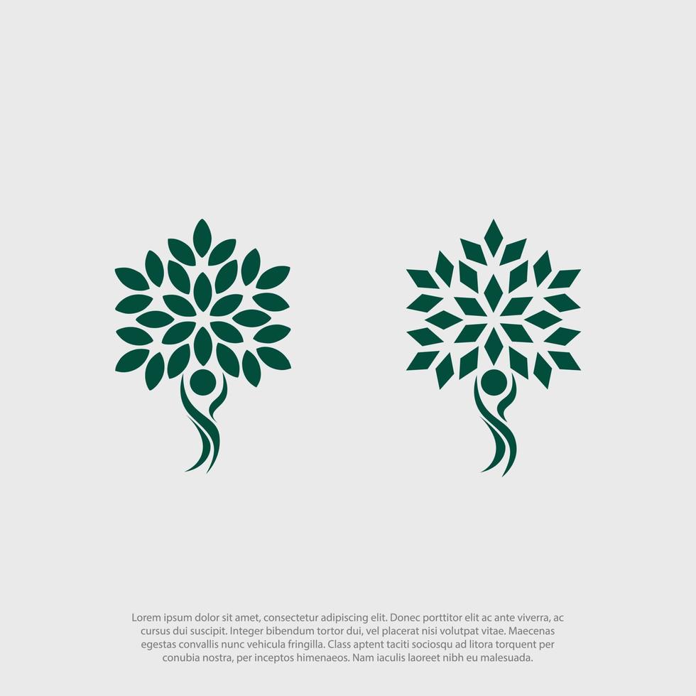 human tree icon with green leaves  eco concept vector. This graphic also represents environmental protection, nature conservation eco friendly growth, expansion, growth mentality, growth mindset vector