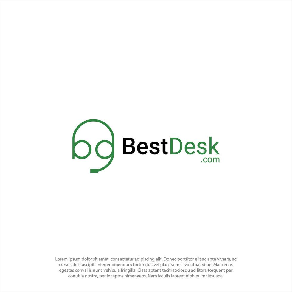 Support or customer service lettering bd or bg for Best Desk Icon can be used for company, logo design vector, and others. vector