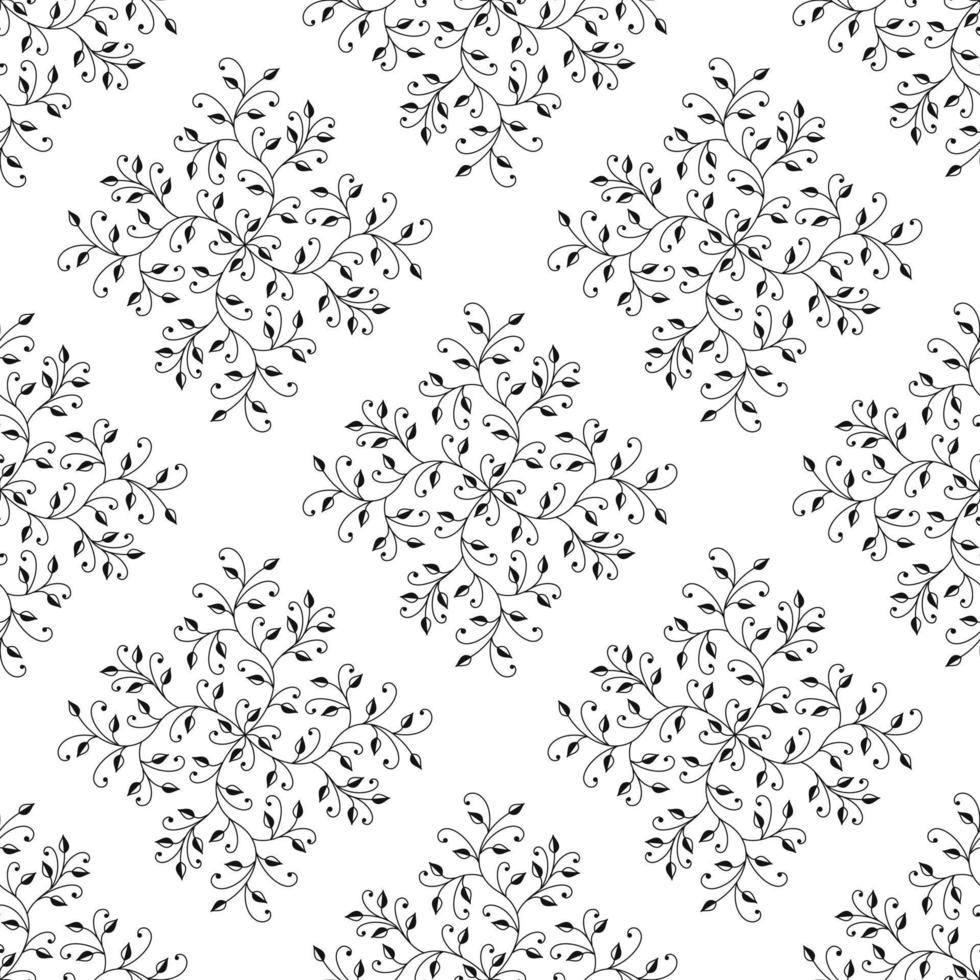 Vector seamless pattern. Abstract pattern on a white background. Plants.
