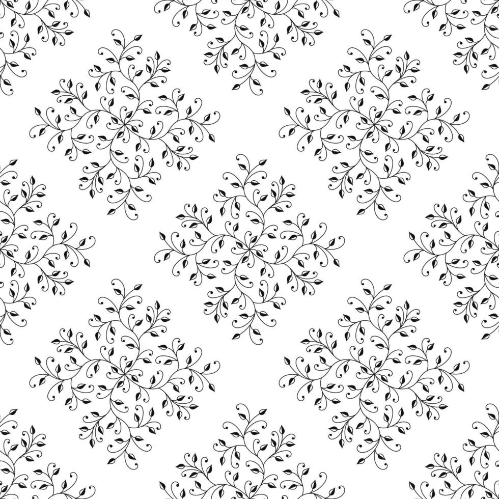 Vector seamless pattern. Abstract pattern on a white background. Plants.