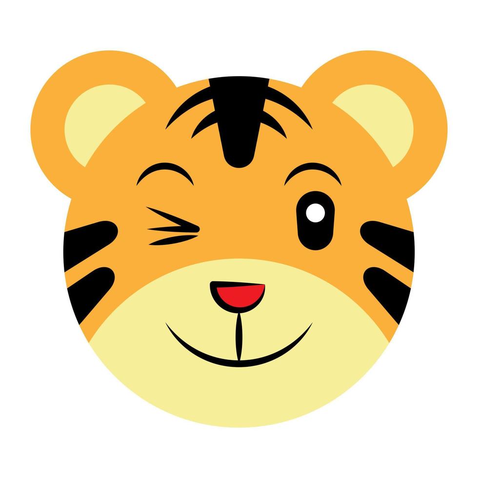Cute Tiger Face Vector Icon