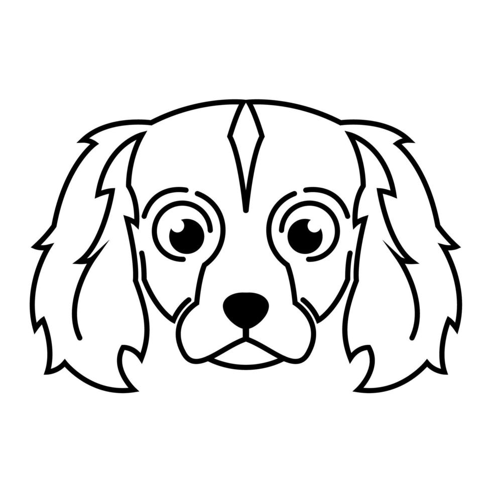 Cute Cartoon Vector Illustration icon of a English cocker spaniel  puppy dog. It is outline style.