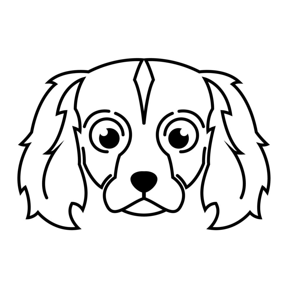 lindo icono de ilustración vectorial de dibujos animados de un cachorro de cocker spaniel inglés. es estilo de contorno. vector