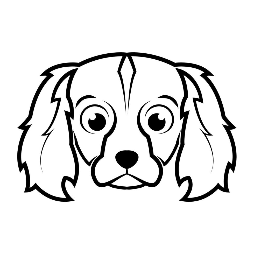 lindo icono de ilustración vectorial de dibujos animados de un cachorro de cocker spaniel inglés. es estilo de contorno. vector