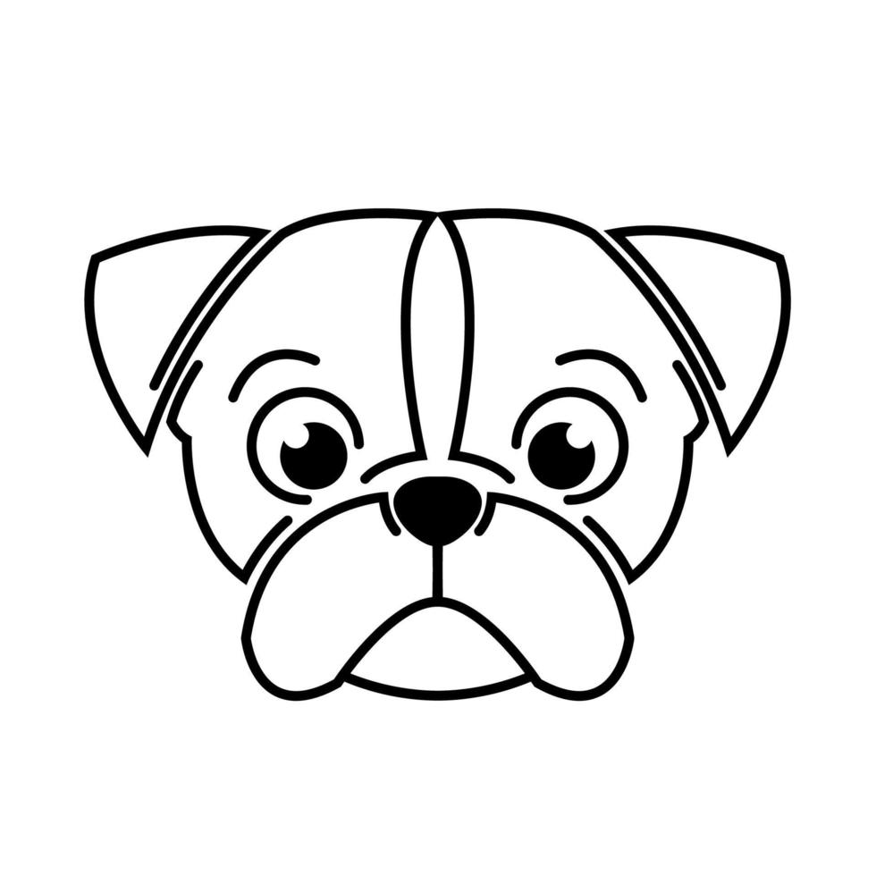 Black and white line art of dog head. Good use for symbol, mascot, icon, avatar, tattoo, T Shirt design, logo or any design vector