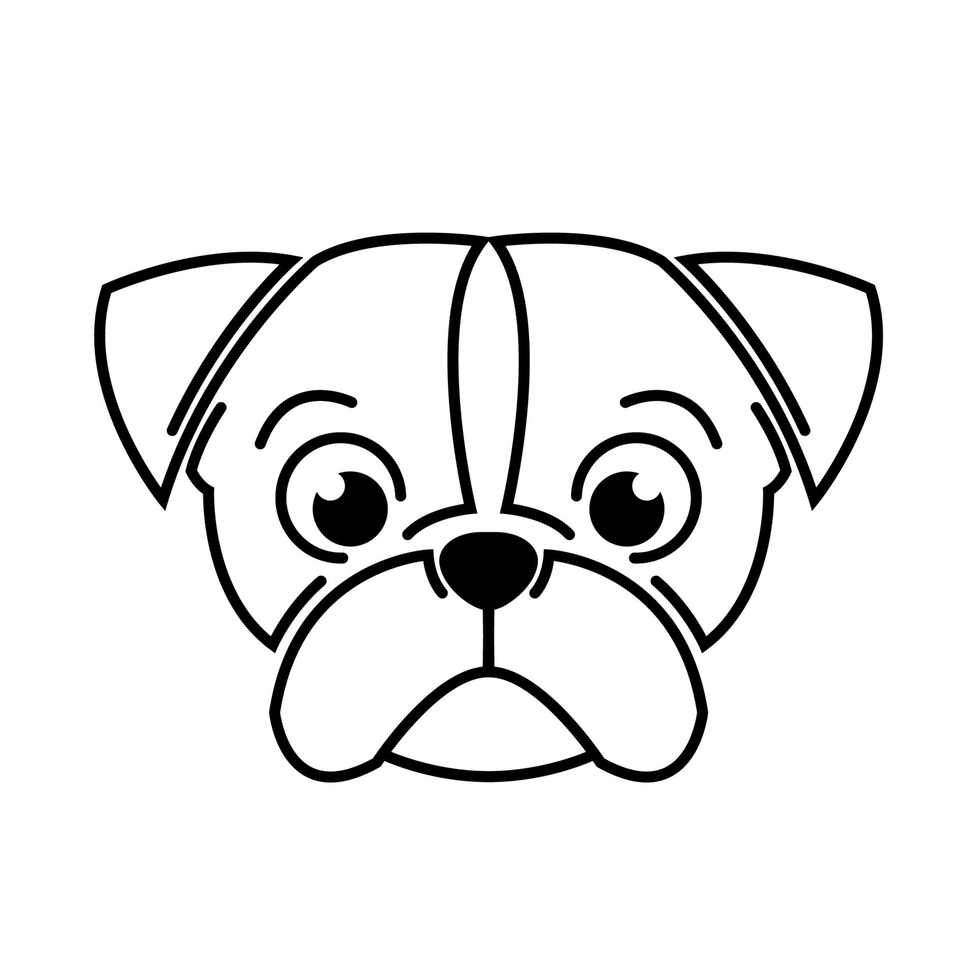 arte de línea en blanco y negro de cabeza de perro. buen uso para símbolo,  mascota, icono, avatar, tatuaje, diseño de camisetas, logotipo o cualquier  diseño 14745801 Vector en Vecteezy
