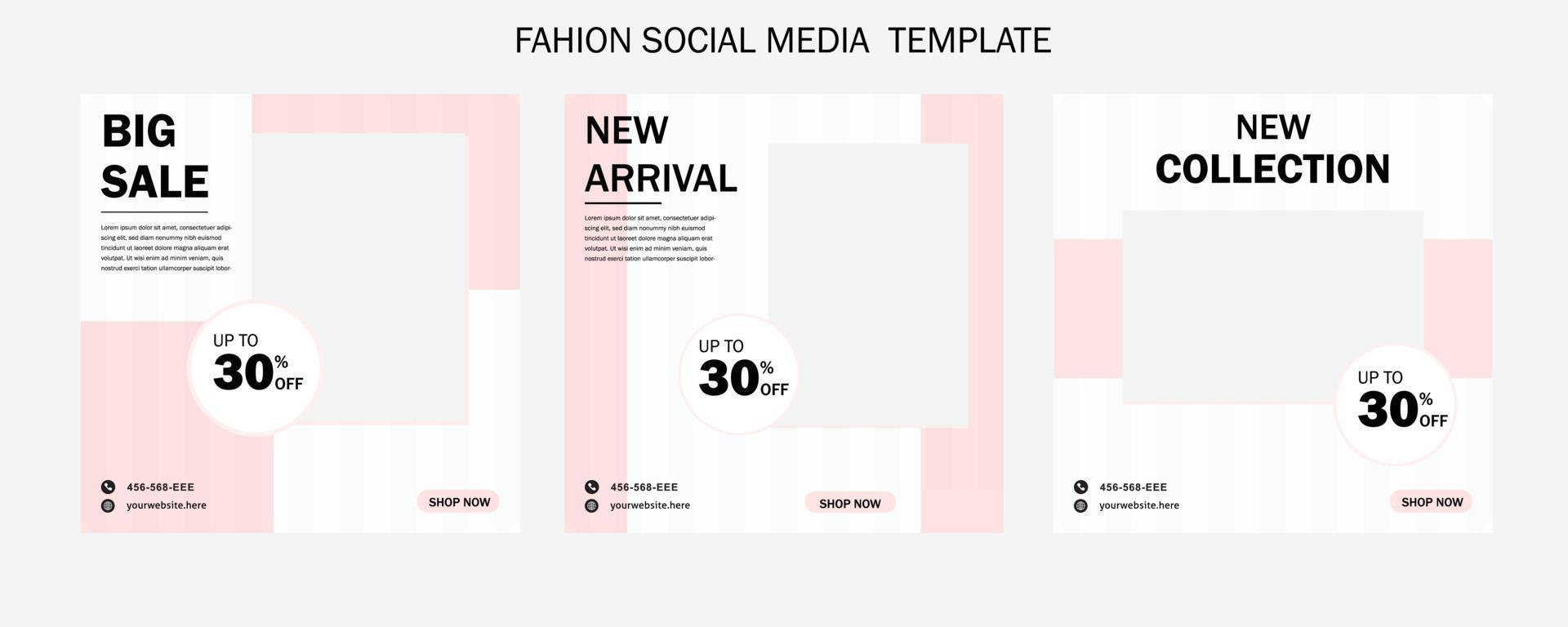 Fashion sale social media post template. Web bannar pro vector. vector