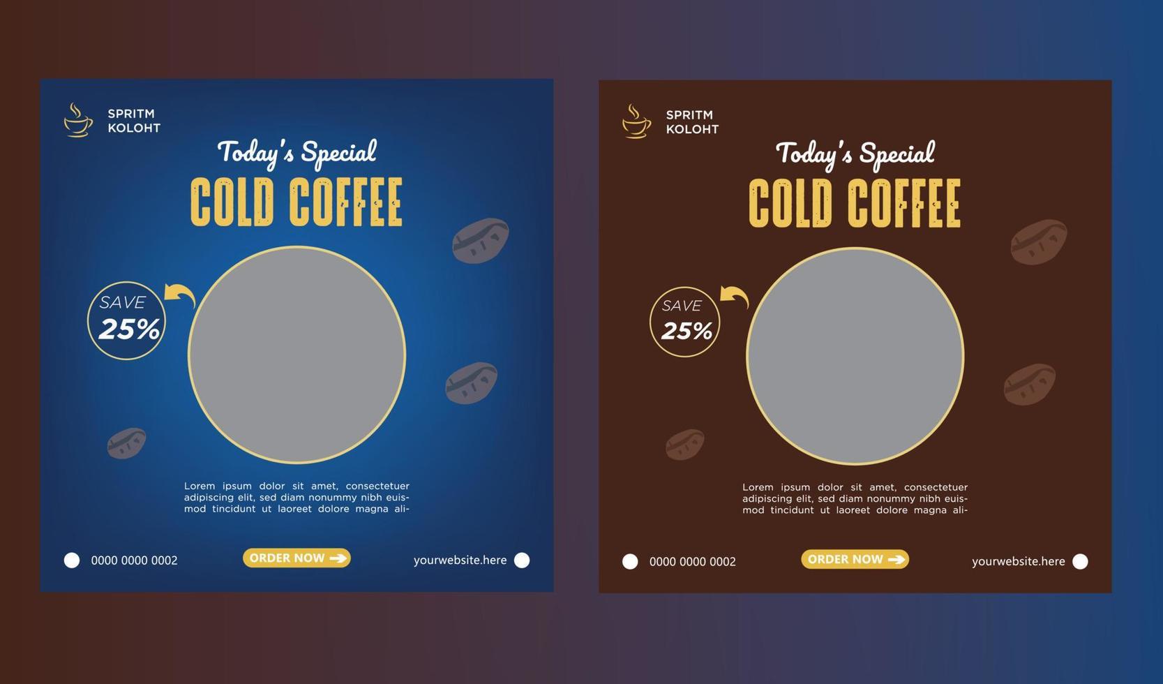 coffee social media post template. vector