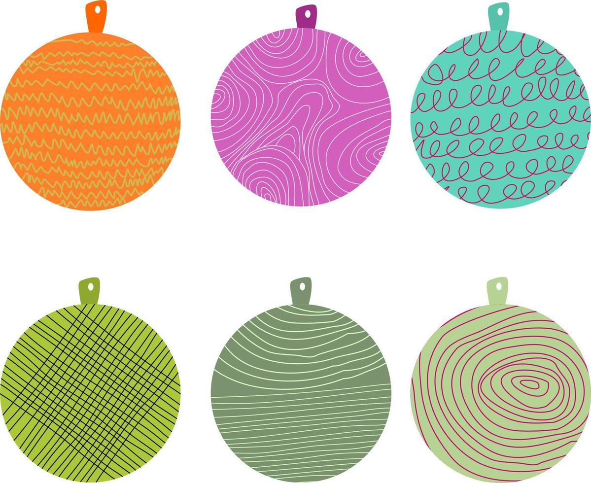 bola de adorno de navidad con ilustración de patrón. vector
