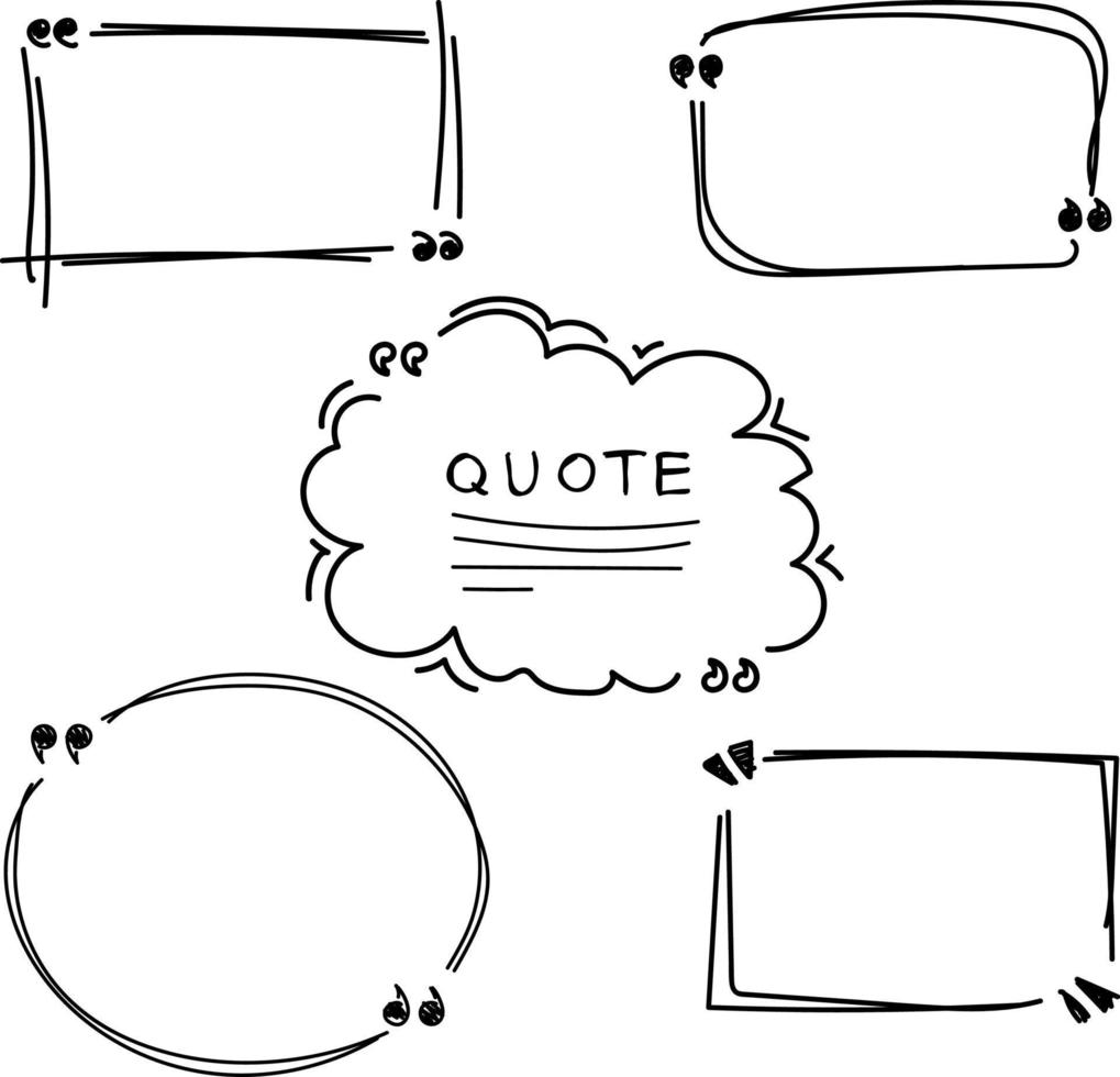 Hand drawn quote box frame collection vector