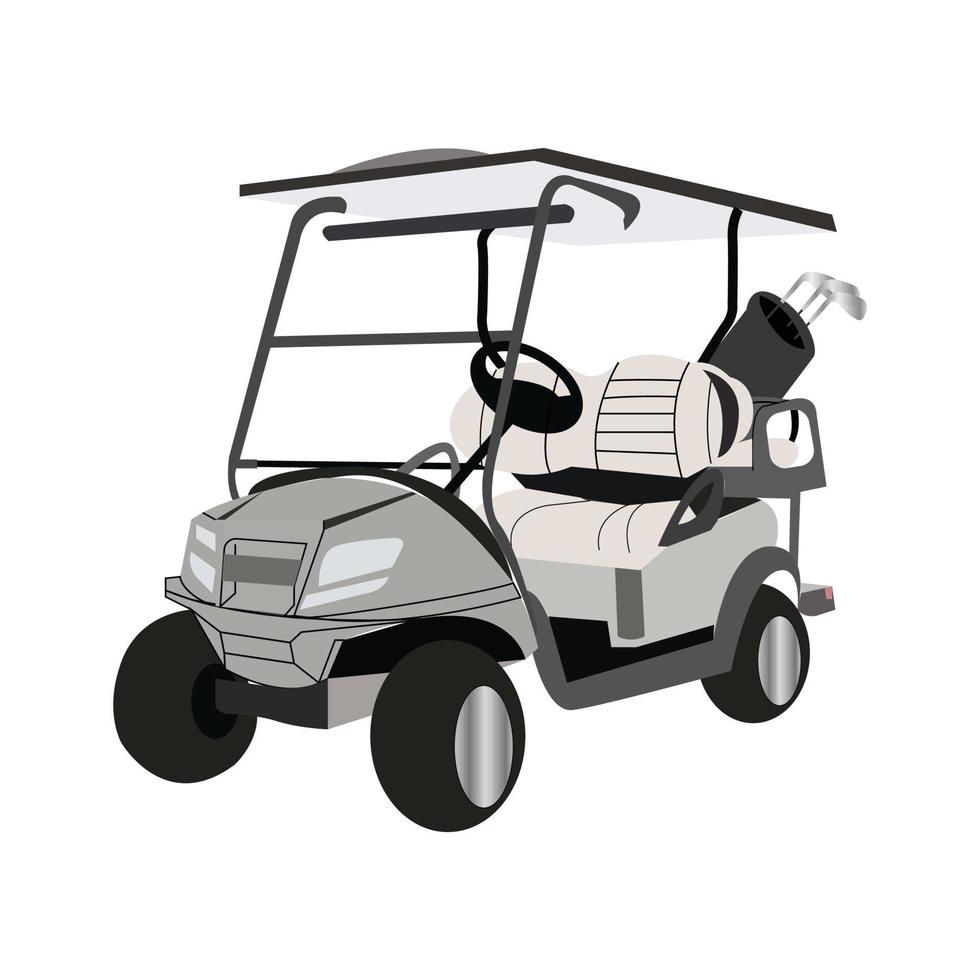 símbolo de signo de icono de caddy de golf en blanco vector