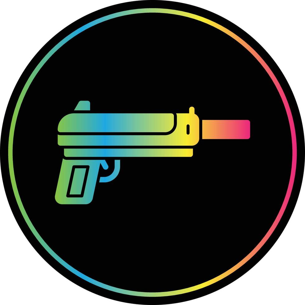 glifo de pistola debido icono de color vector