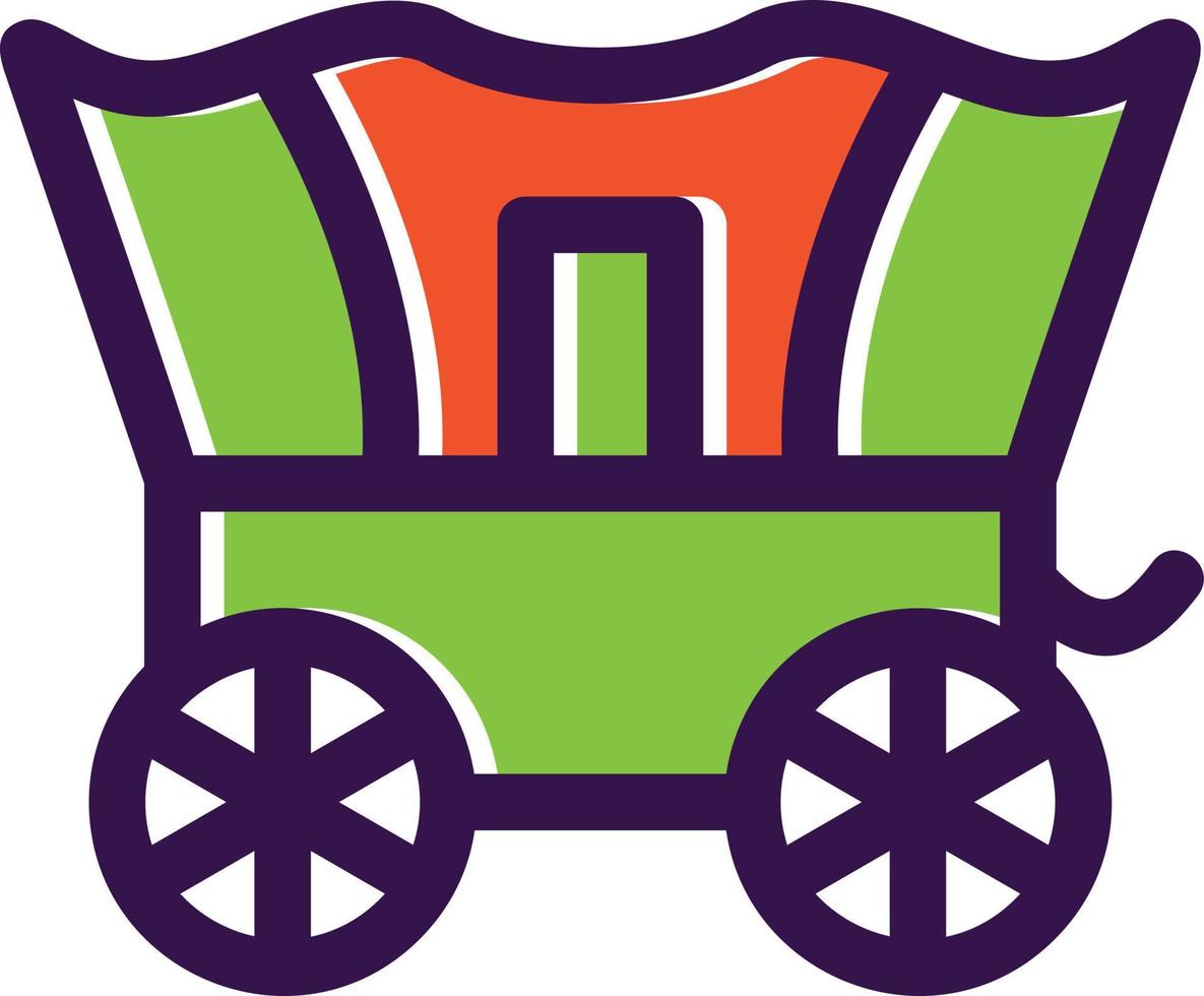 Desert Carriage Filled Icon vector