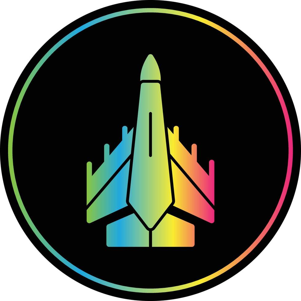 Jet Glyph Due Color Icon vector