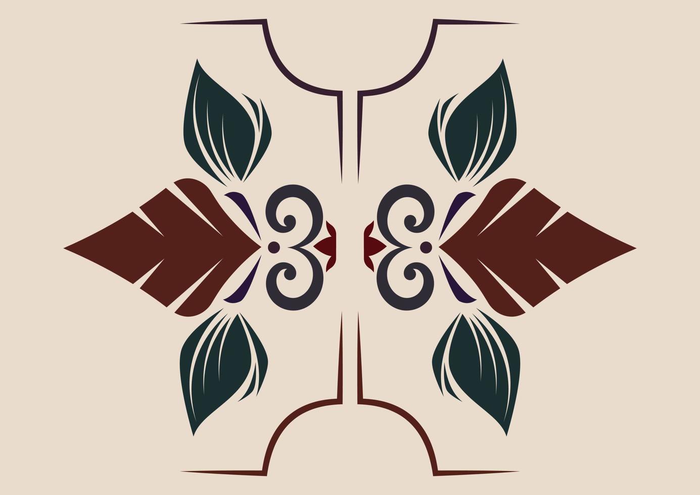 Abstract Floral Vintage Shape Design Vector