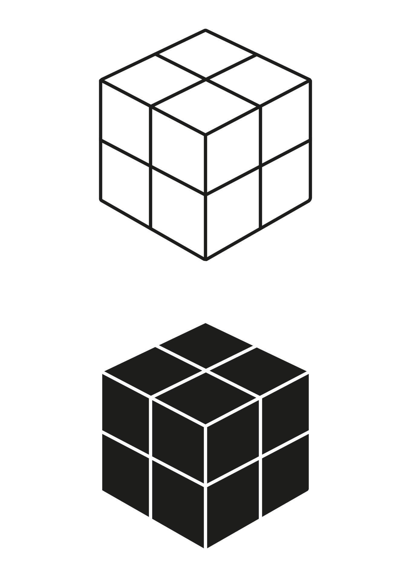 Black And White Cube Toy Icon Flat Design Vector 14746229 Vector Art at