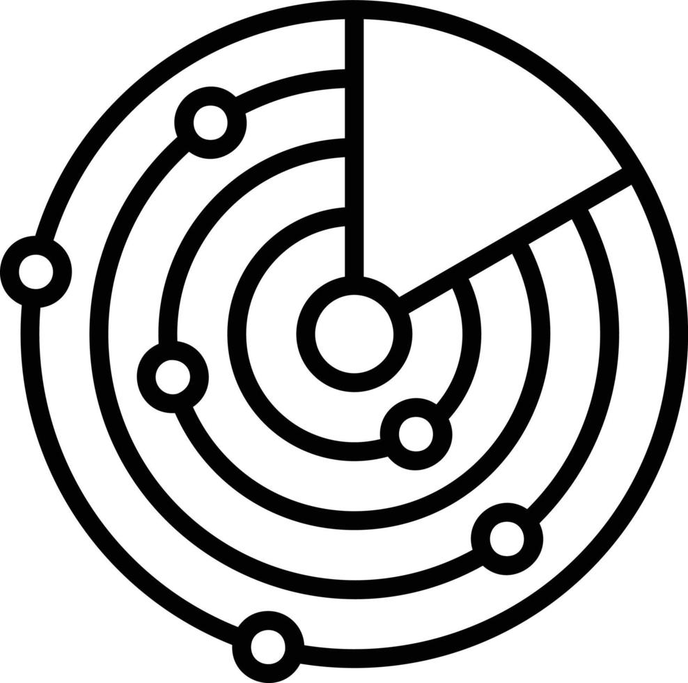 Sonar Line Icon vector