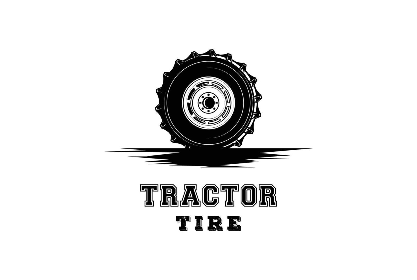 Vintage Heavy Tractor or Mining Vehicle Tire Logo Design vector