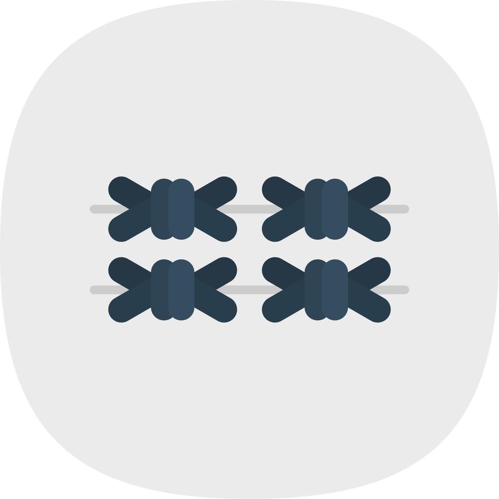 Barbed Wire Flat Curve vector