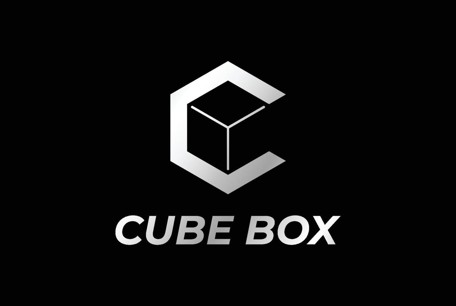 Simple Minimalist Hexagonal Geometric Initial Letter C for Square Cube Box Logo Design vector