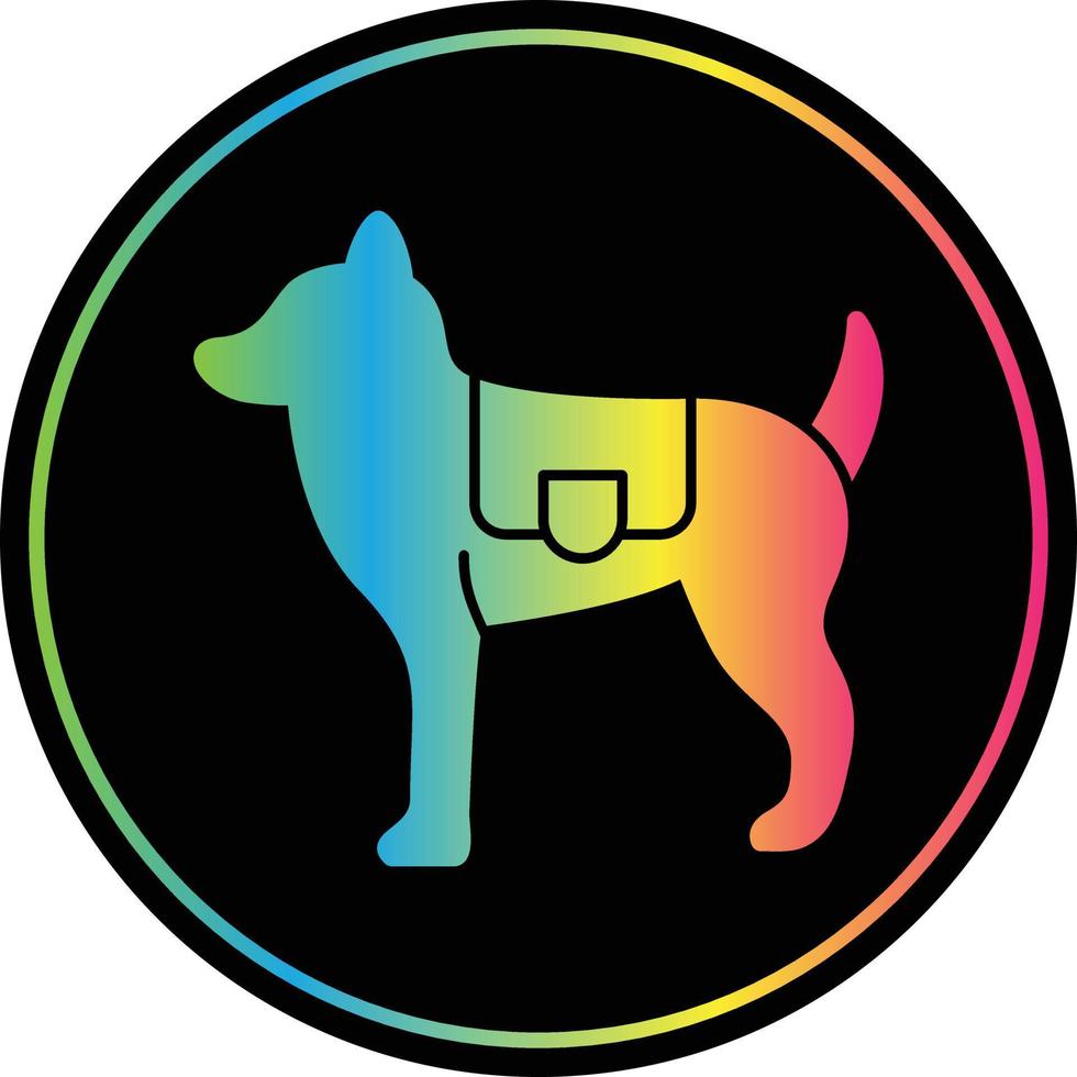 Dog Glyph Due Color Icon vector