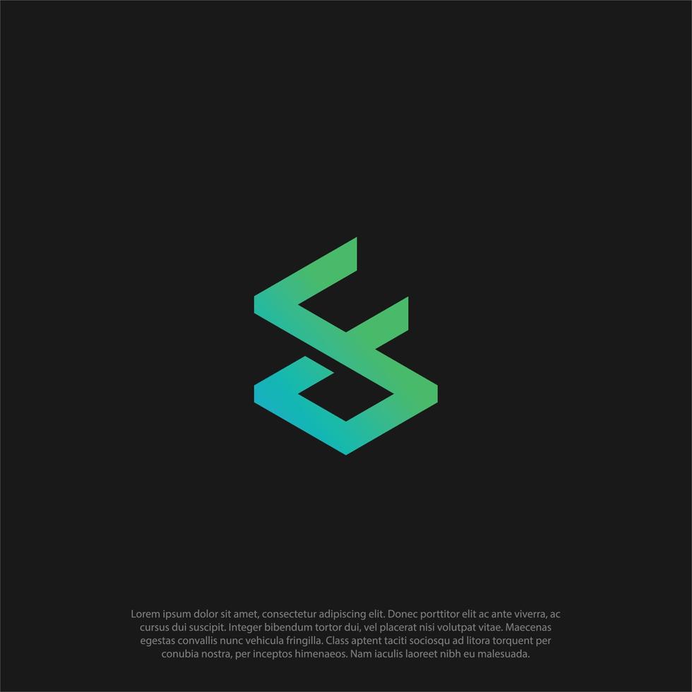 SF or FS Letter Logo Design Template Vector combine letter S and F, Modern Trendy Minimal Monogram
