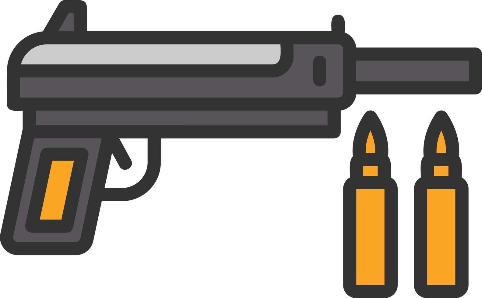 icono lleno de línea de pistola vector