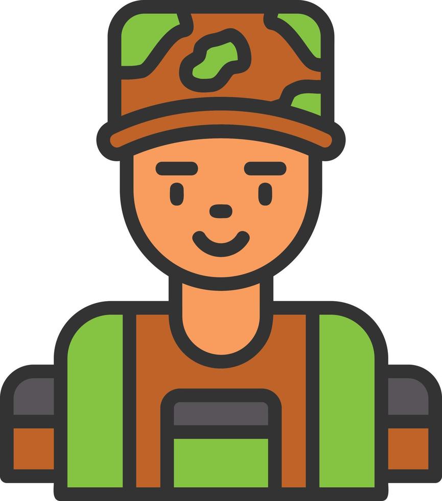 Soldier Line Filled Icon vector