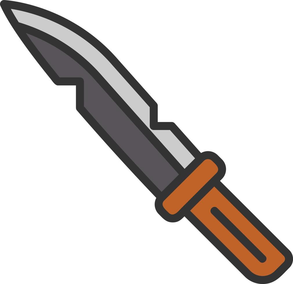 icono lleno de línea de cuchillo vector