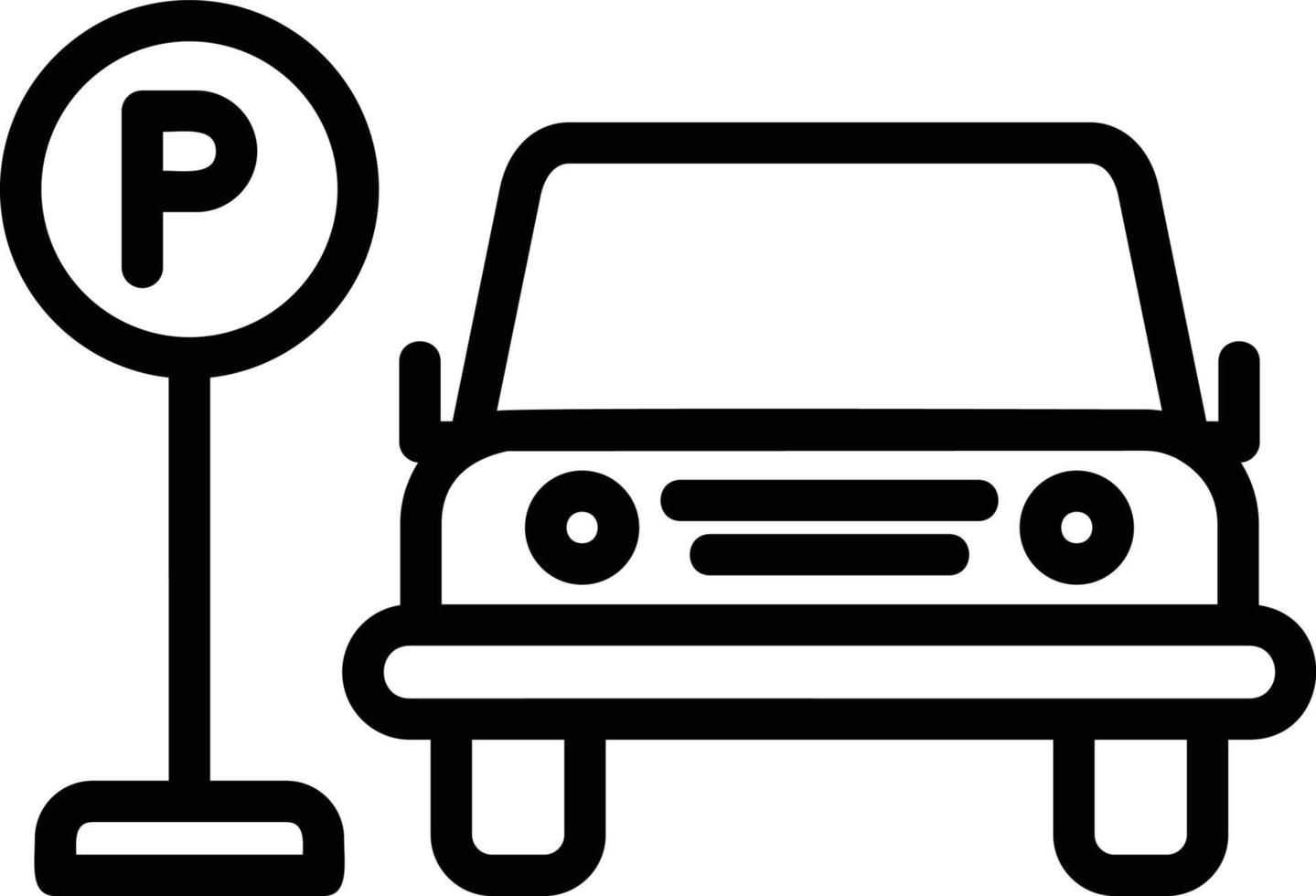 Car Parking Vector Icon Design