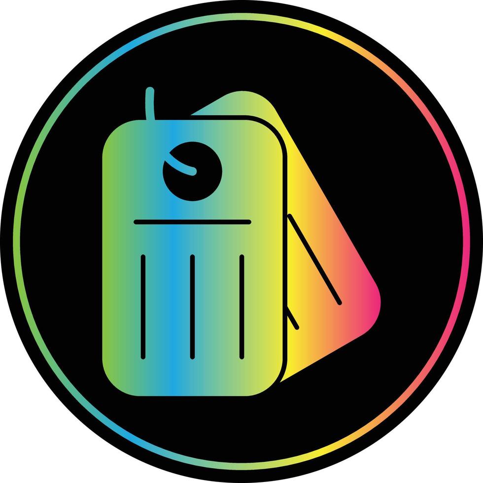Dog Tag Glyph Due Color Icon vector