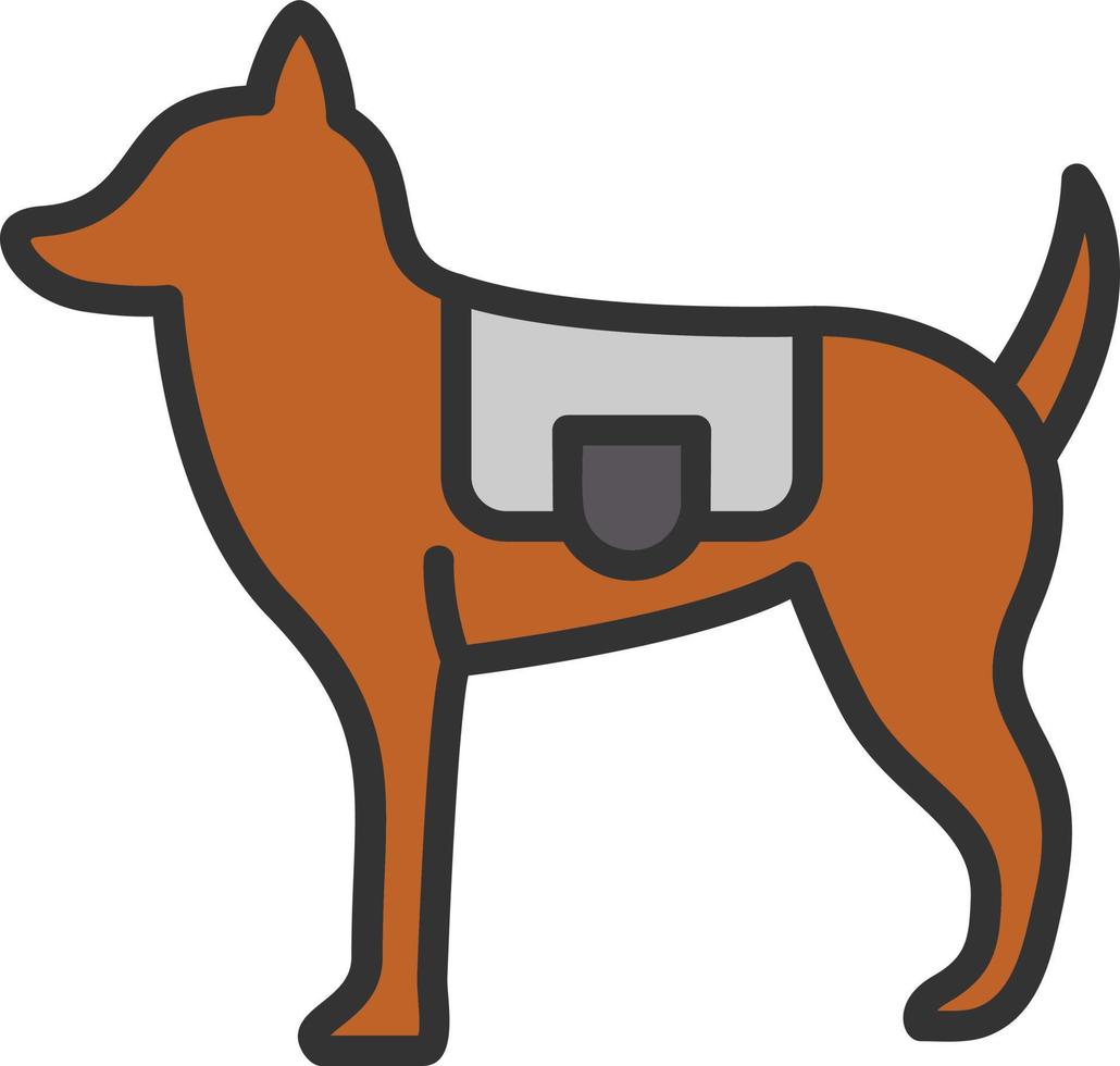 Dog Line Filled Icon vector