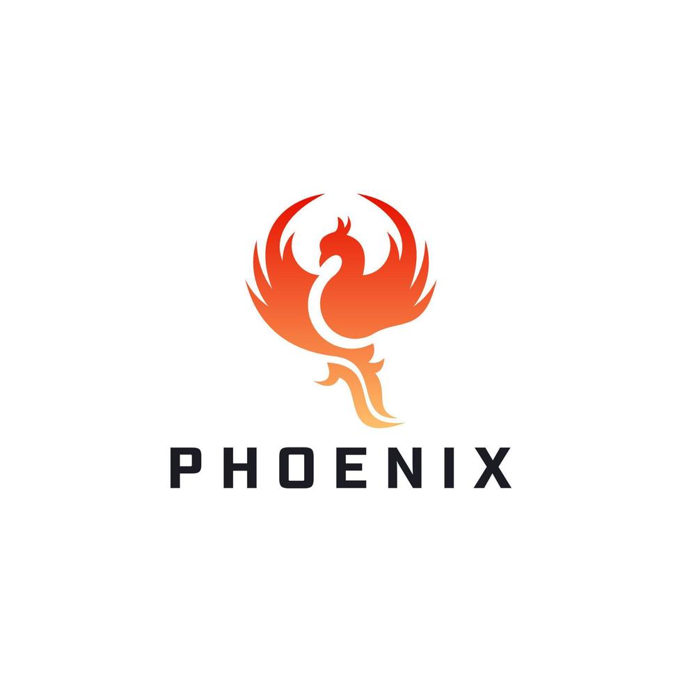 Phoenix Silhouette Logo Design Inspiration vector