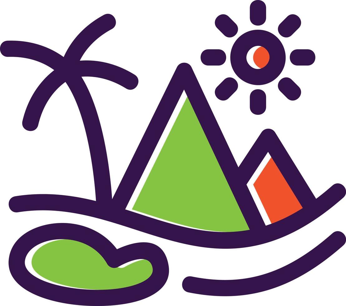 Desert Oasis Filled Icon vector